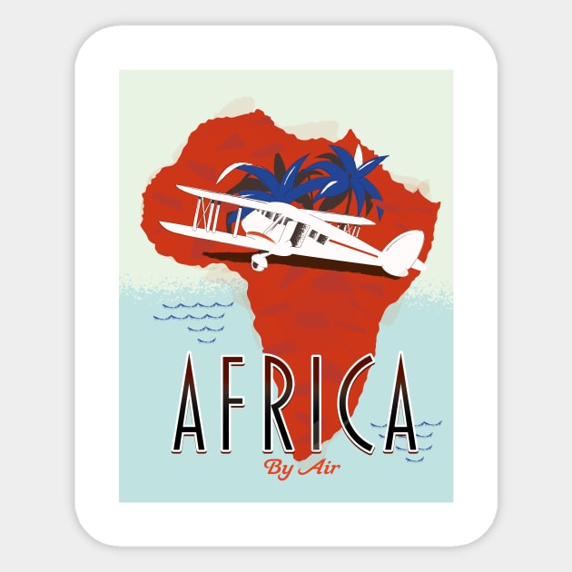 Africa By Air travel poster Sticker by nickemporium1
